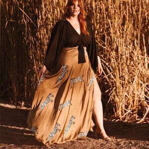 Sukiso Zebra Maxi Length Wrap Skirt Size 1X